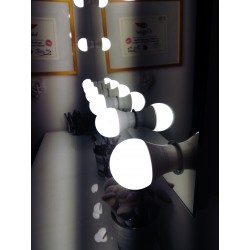 100x70 cm - Lustro do makijażu typu Hollywood z oświetleniem LED - bez ramy