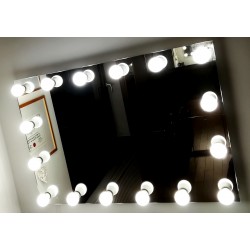 80x60 cm - Lustro do makijażu typu Hollywood z oświetleniem LED